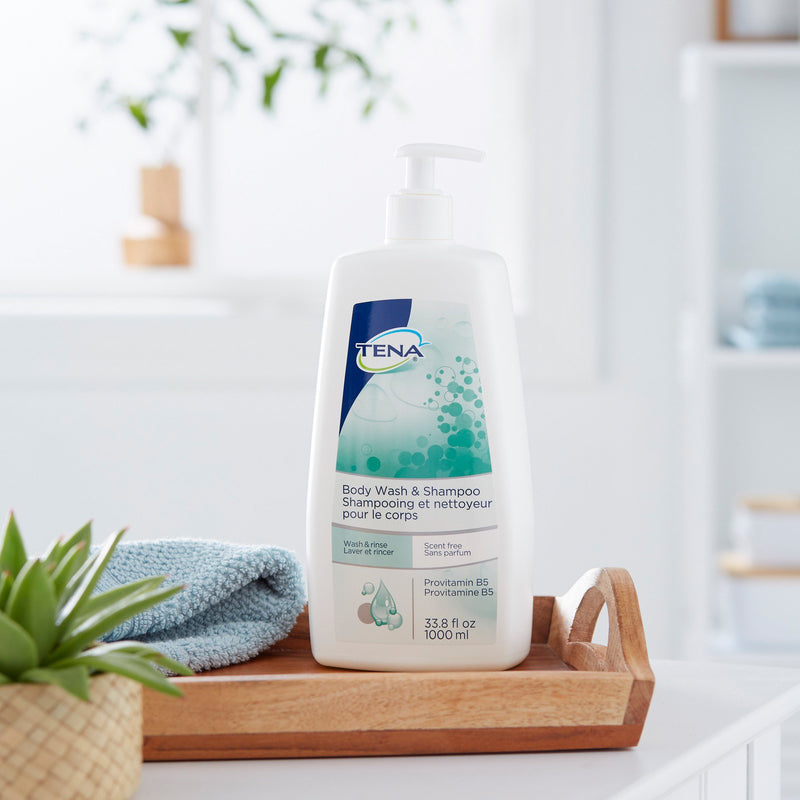 TENA® ProSkin™ Shampoo and Body Wash 33.8 oz. Pump Bottle Unscented (931619_CS) 8/CS
