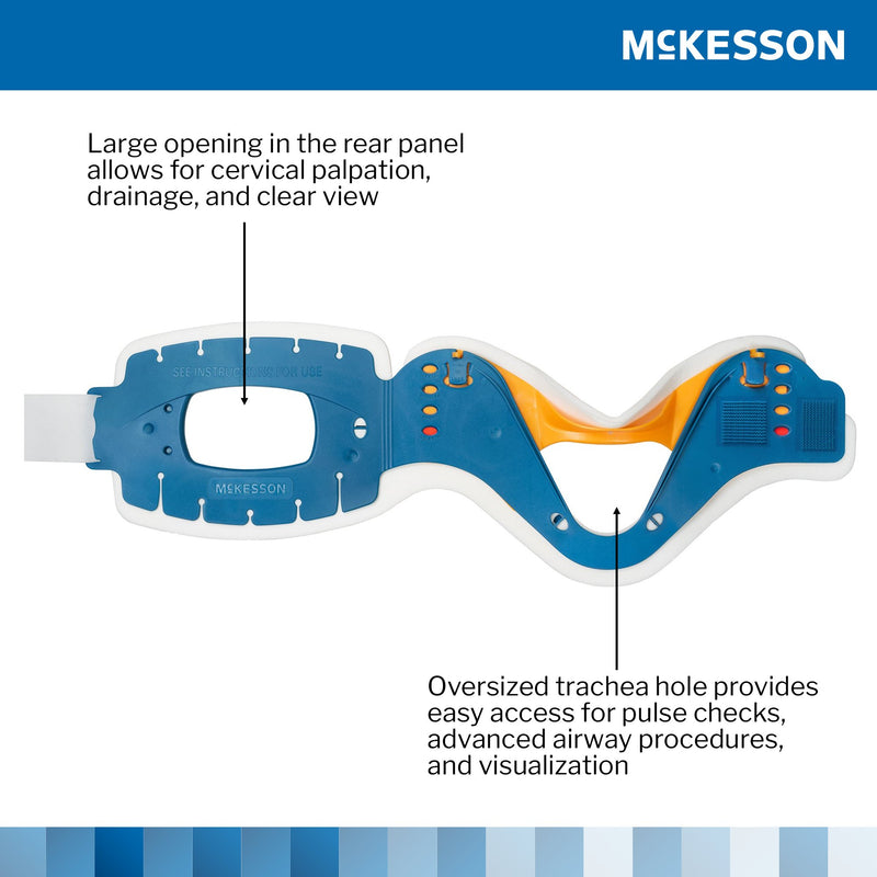 McKesson Rigid Cervical Collar Preformed Adult One Size Fits Most One-Piece / Trachea Opening Adjustable Neck Circumference (1220096_BG) 1/BG