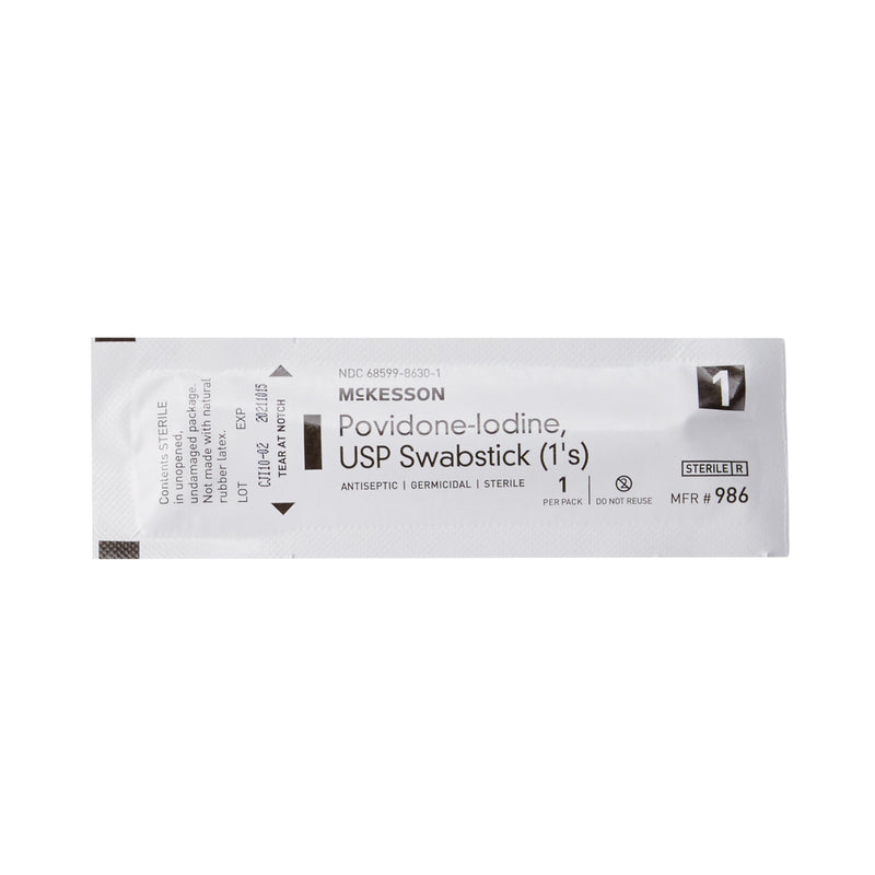 McKesson Impregnated Swabstick 10% Strength Povidone-Iodine Individual Packet Sterile (854752_PK) 1/PK