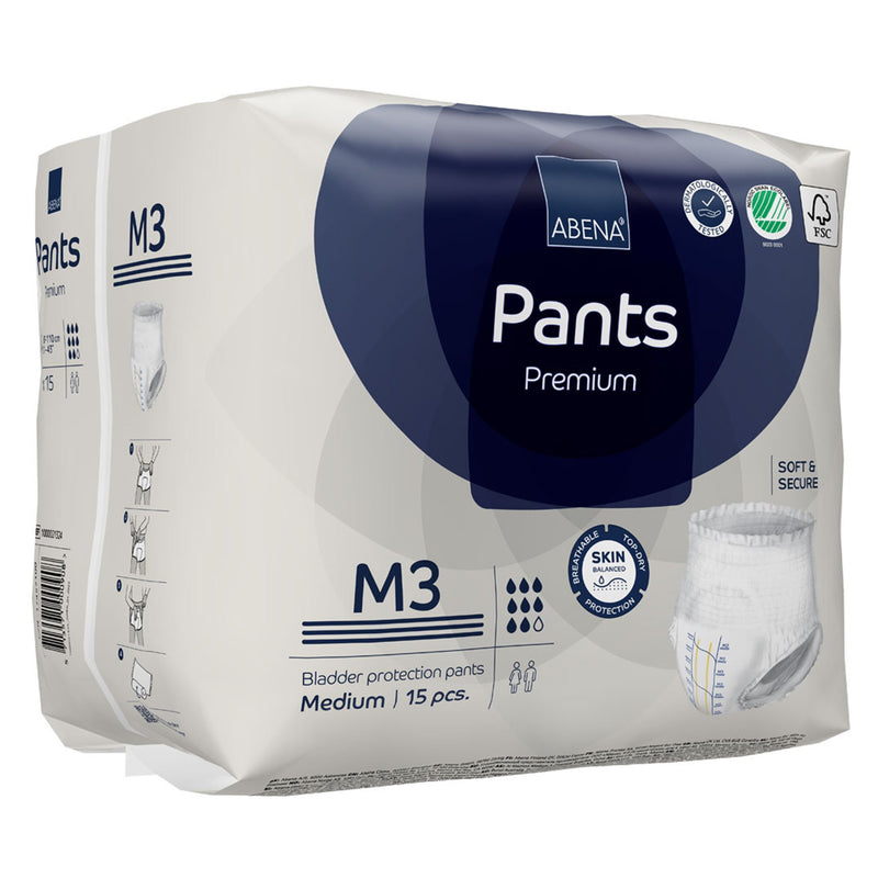 Abena® Premium Pants M3 Unisex Adult Absorbent Underwear Pull On with Tear Away Seams Medium Disposable Heavy Absorbency (1218231_PK) 15/PK