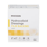 McKesson Hydrocolloid Dressing Waterproof Film Backing 2 X 2 Inch Square Hydrocolloid / Film (882991_CS) 400/CS