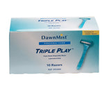 DawnMist® Triple Play™ Personal Razor with Lubricating Strip Single Edge Triple Blade NonSterile Disposable (514816_BX) 10/BX