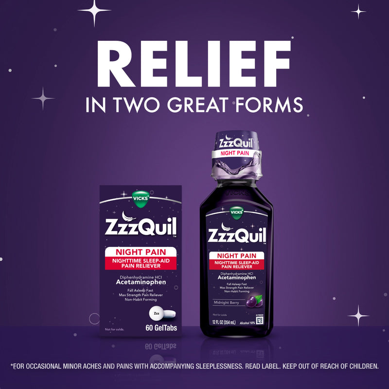 Vicks® Night time Sleep Aid 12 oz. Liquid (1229279_EA) 1/EA