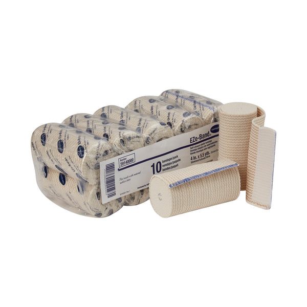 EZe-Band® LF Elastic Bandage 4 Inch X 5-1/2 Yard Double Hook and Loop Closure Tan NonSterile Standard Compression (442367_PK) 10/PK