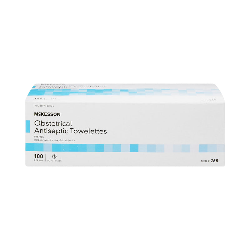McKesson Obstetrical Cleansing Towelette Individual Packet Clean Scent 100 Count (854452_BX) 1/BX