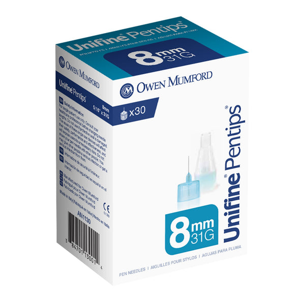 Unifine® Pentips® Standard Insulin Pen Needle 31 Gauge 8 mm Length NonSafety (1233058_BX) 30/BX