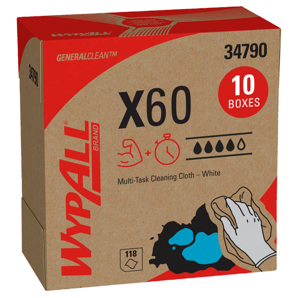 WypAll® General Clean X60 Task Wipe 1180 Sheets Pop-Up™ Box 9.1 X 165.8 Inch NonSterile Limited Reuse (1252415_CS) 1180/CS