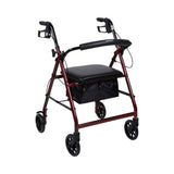 McKesson 4 Wheel Rollator Red Adjustable Height / Folding Aluminum Frame (1065263_EA) 1/EA