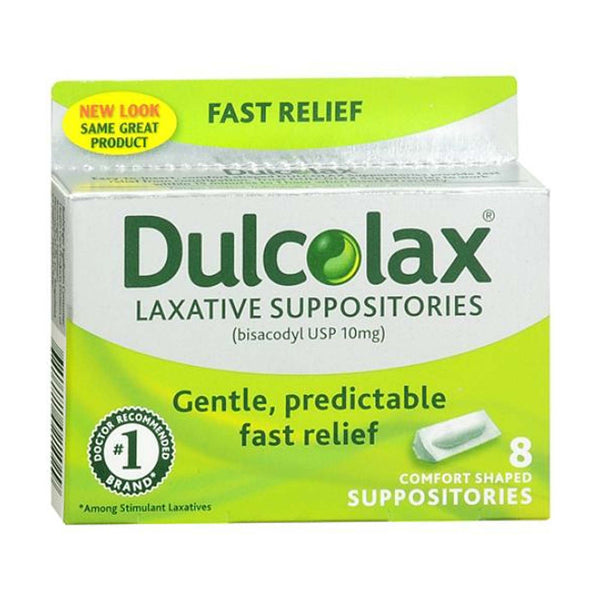 Dulcolax® Laxative Suppository 8 per Box 10 mg Strength Bisacodyl USP (1046245_BX) 1/BX