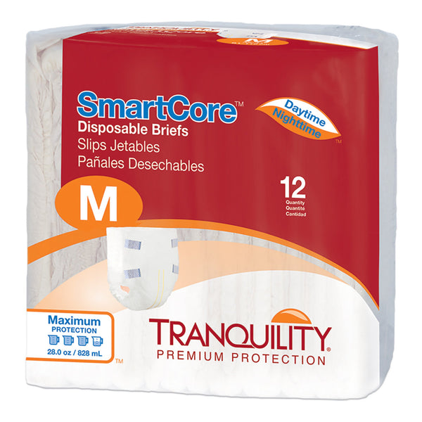 Tranquility SmartCore™ Unisex Adult Incontinence Brief Medium Disposable Heavy Absorbency (801661_CS) 96/CS