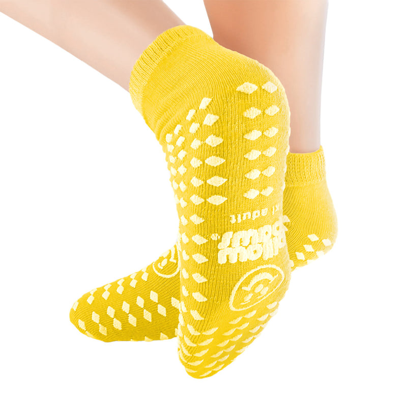 Pillow Paws® Risk Alert® Terries™ Slipper Socks Unisex Adult 3X-Large / X-Wide All Around Tread Single Patient Use Yellow (843797_PR) 1/PR