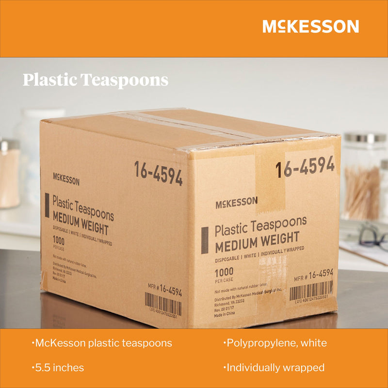 McKesson Spoon Medium Weight White Polypropylene (1049901_CS) 1000/CS