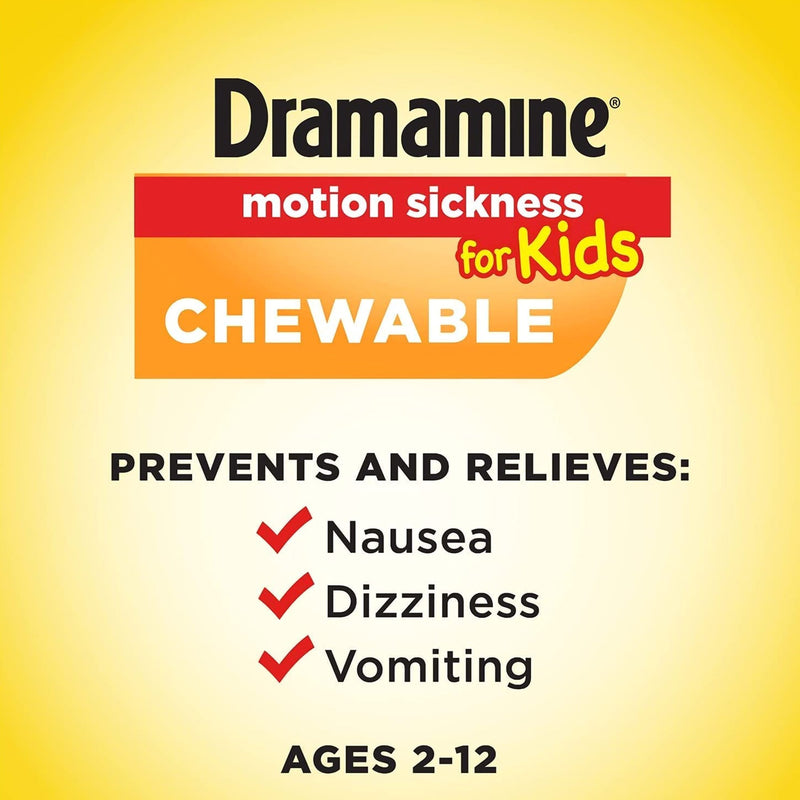Dramamine® Motion Sickness Relief Nausea Relief 25 mg Strength Chewable Tablet 8 per Box (1218937_BX) 8/BX
