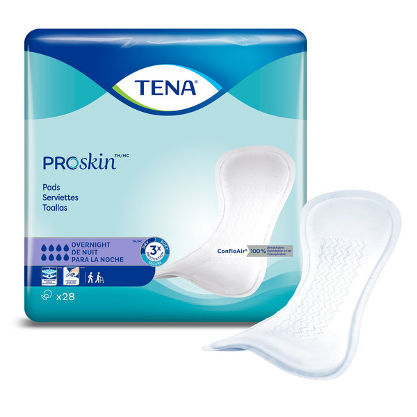TENA ProSkin™ Overnight Bladder Control Pad 16 Inch Length Heavy Absorbency Dry-Fast Core™ One Size Fits Most (1038755_BG) 28/BG