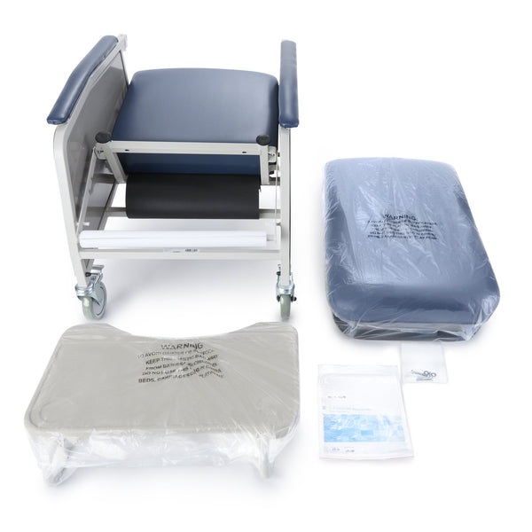 McKesson 3-Position Recliner Blue Vinyl 2 Locking Casters (1065254_EA) 1/EA