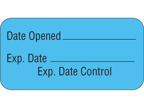 Shamrock Scientific Pre-Printed / Write On Label Auxiliary Label Blue Date Opened _____ / Exp. Date _____ / Expiration Date Control Black Quality Control Label 3/4 X 1-1/2 Inch (647857_RL) 1/RL