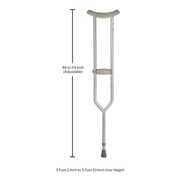 McKesson Bariatric Underarm Crutches Adult 5 Foot 2 Inch to 5 Foot 10 Inch User Height Steel Frame 500 lbs. Weight Capacity (1076181_PR) 1/PR
