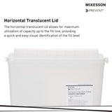 McKesson Prevent® Sharps Container Translucent Base 10-3/4 H X 10-1/2 W X 4-3/4 D Inch Horizontal Entry 1.25 Gallon (855126_CS) 20/CS
