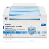 McKesson Procedure Mask ASTM Level 1 Earloops One Size Fits Most (1221951_BX) 50/BX