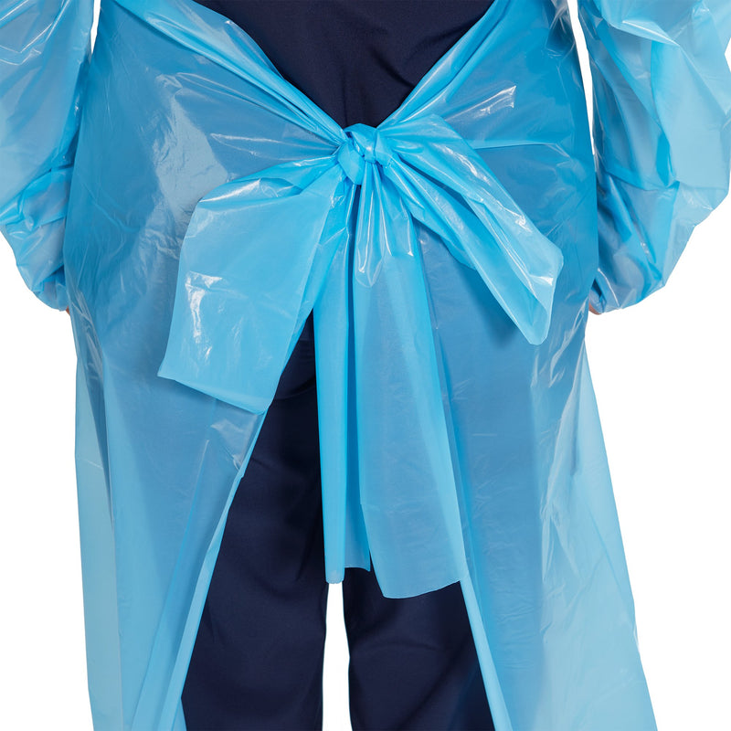 McKesson Protective Procedure Gown One Size Fits Most Blue NonSterile Not Rated Disposable (1247975_CS) 75/CS