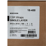 McKesson Sterilization Wrap Blue 24 X 24 Inch Single Layer Cellulose Steam / EO Gas (1156127_CS) 5/CS