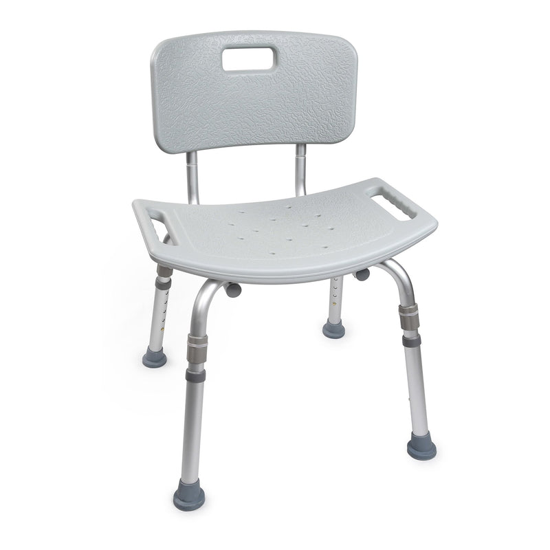 McKesson Bath Bench Without Arms Aluminum Frame Removable Backrest 19-1/4 Inch Seat Width 300 lbs. Weight Capacity (1073631_CS) 4/CS