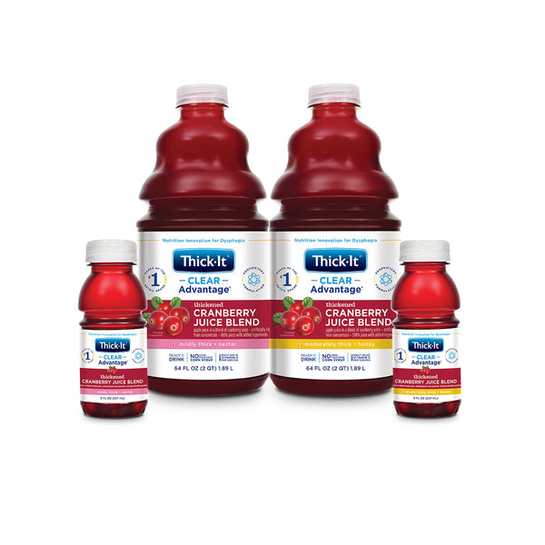 Thick-It® Clear Advantage® Thickened Beverage 8 oz. Bottle Cranberry Flavor Liquid IDDSI Level 3 Moderately Thick/Liquidized (803172_CS) 24/CS