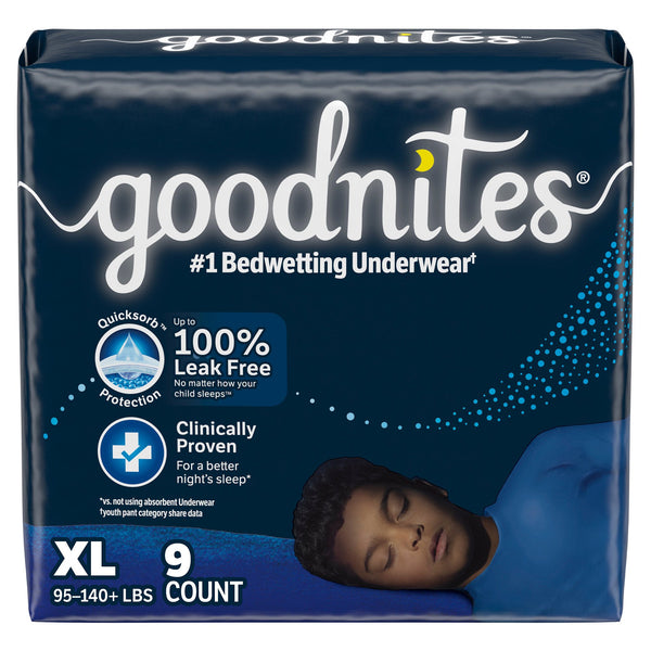 GoodNites® Male Youth Absorbent Underwear Pull On with Tear Away Seams X-Large Disposable Heavy Absorbency (1246170_CS) 36/CS