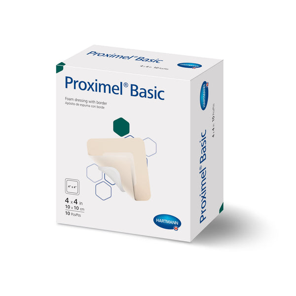 Proximel® Basic Foam Dressing 4 X 4 Inch With Border Waterproof Film Backing Acrylic Adhesive Square Sterile (1244252_EA) 1/EA