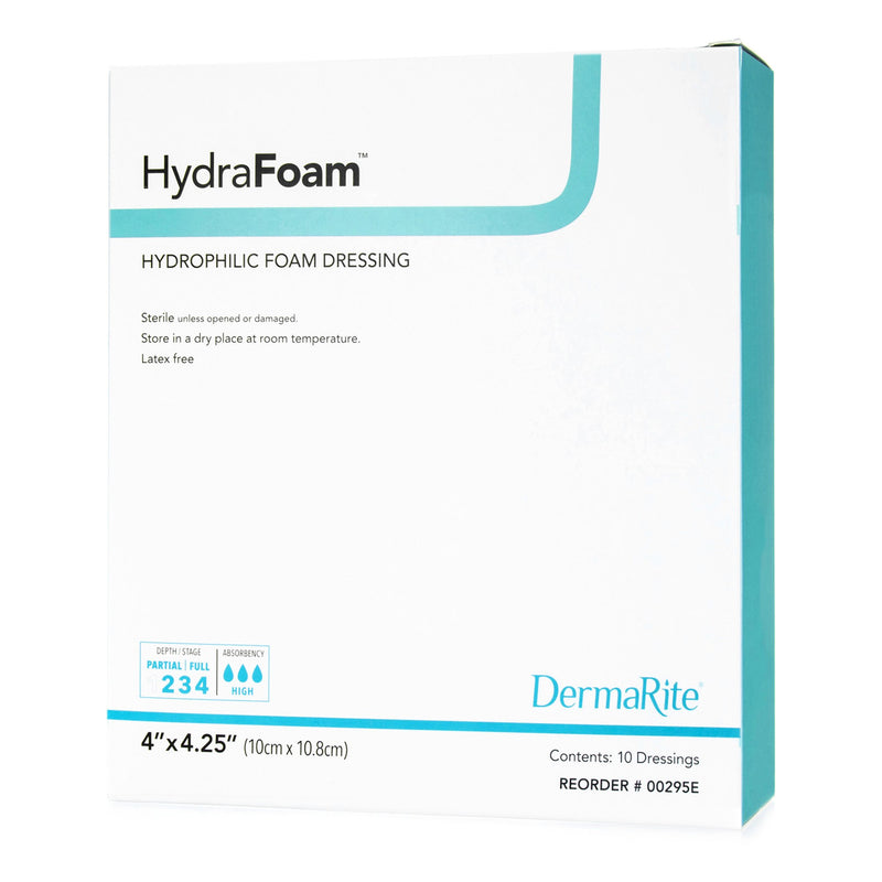 HydraFoam™ Foam Dressing 4 X 4-1/4 Inch Without Border Waterproof Backing Nonadhesive Rectangle Sterile (719722_BX) 10/BX