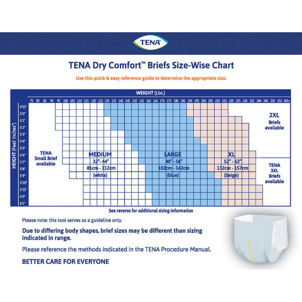 TENA Dry Comfort™ Unisex Adult Incontinence Brief Medium Disposable Moderate Absorbency (1245724_CS) 80/CS
