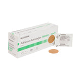 McKesson Adhesive Spot Bandage 1 Inch Fabric Round Tan Sterile (466870_BX) 100/BX