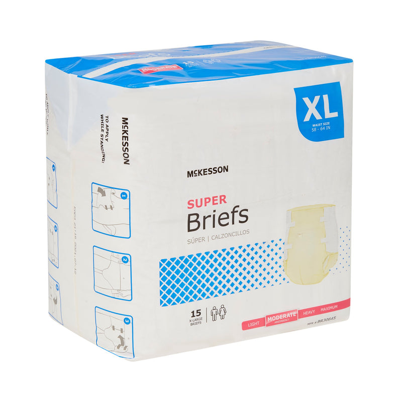 McKesson Unisex Adult Incontinence Brief X-Large Disposable Moderate Absorbency (1123843_CS) 60/CS