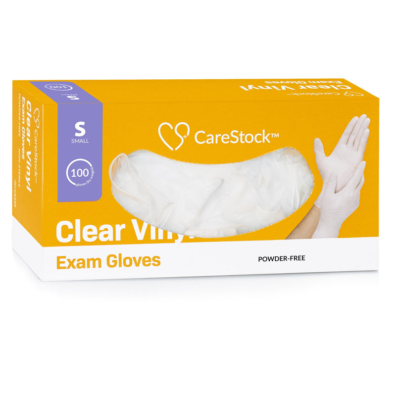 CareStock™ Exam Glove Small NonSterile Vinyl Standard Cuff Length Smooth Clear Not Rated (1230907_CS) 1000/CS