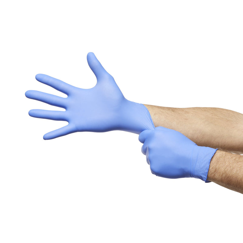 Pulse® Nitrile Exam Glove Medium NonSterile Nitrile Standard Cuff Length Textured Fingertips Aqua Blue Chemo Tested / Fentanyl Tested (764270_CS) 2000/CS