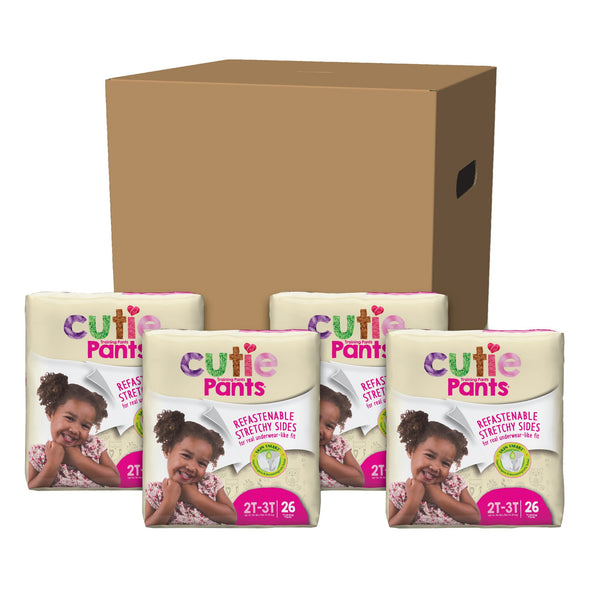 Cutie Pants® Female Toddler Training Pants Size 2T to 3T Disposable Heavy Absorbency (831576_CS) 104/CS