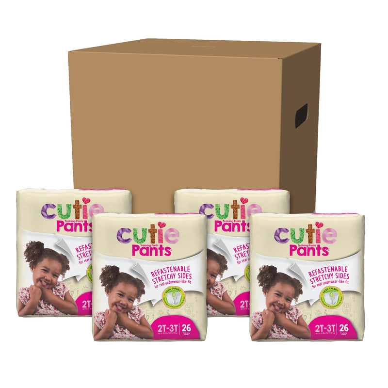 Cutie Pants® Female Toddler Training Pants Size 2T to 3T Disposable Heavy Absorbency (831576_CS) 104/CS