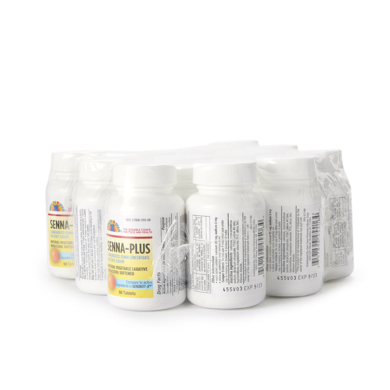 HEALTHSTAR® Stool Softener / Laxative Tablet 60 per Bottle 50 mg - 8.6 mg Strength Docusate Sodium / Sennosides (689181_CS) 12/CS