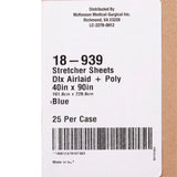McKesson Stretcher Sheet Flat 40 W X 90 L Inch Blue Polyback Airlaid Disposable (148016_CS) 25/CS