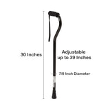 McKesson Offset Cane Aluminum 30 to 39 Inch Height Black (1065214_EA) 1/EA