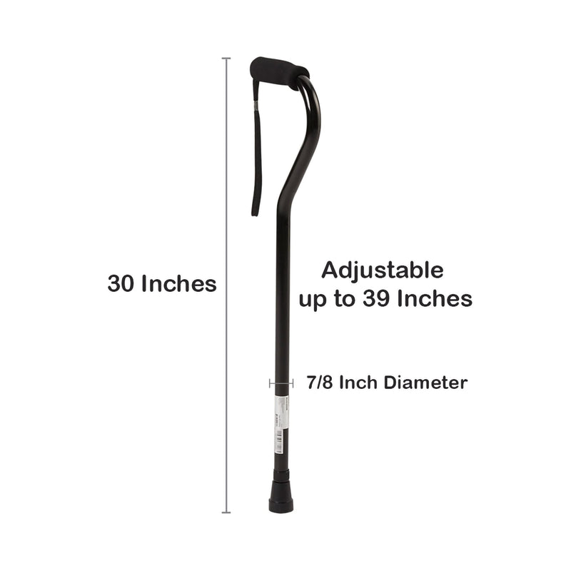 McKesson Offset Cane Aluminum 30 to 39 Inch Height Black (1065214_EA) 1/EA