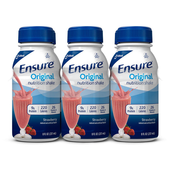 Ensure® Original Shake Oral Supplement Strawberry Flavor Liquid 8 oz. Bottle (974711_CS) 24/CS