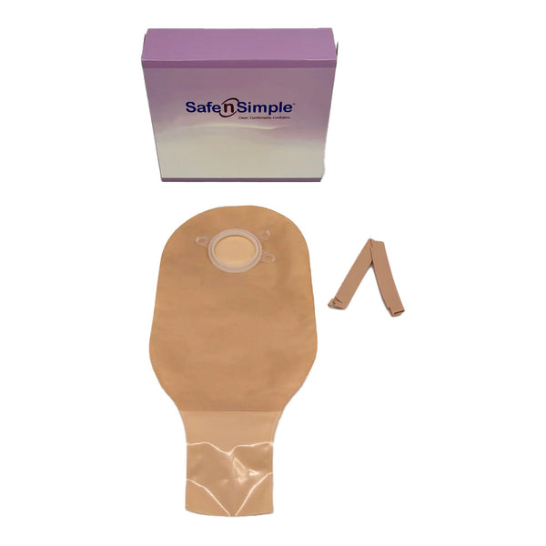Safe n Simple™ Ostomy Pouch Two-Piece System 12 Inch Length Without Barrier Drainable (1242503_BX) 10/BX