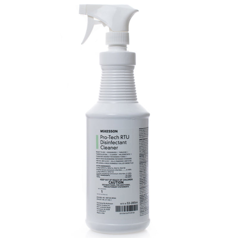 McKesson Pro-Tech Surface Disinfectant Cleaner Quaternary Based J-Fill® Dispensing Systems Liquid 32 oz. Bottle Floral Scent NonSterile (484484_CS) 12/CS