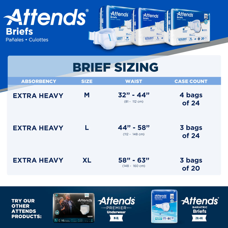 Attends® Care Advanced Unisex Adult Incontinence Brief Medium Disposable Heavy Absorbency (955307_CS) 96/CS