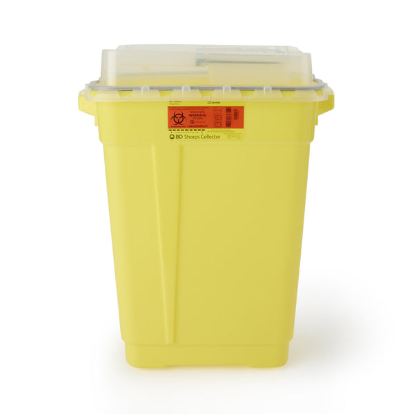 BD™ Chemotherapy Waste Container Yellow Base 26-1/4 H X 20 W X 14-3/4 D Inch Vertical Entry 19 Gallon (439871_EA) 1/EA