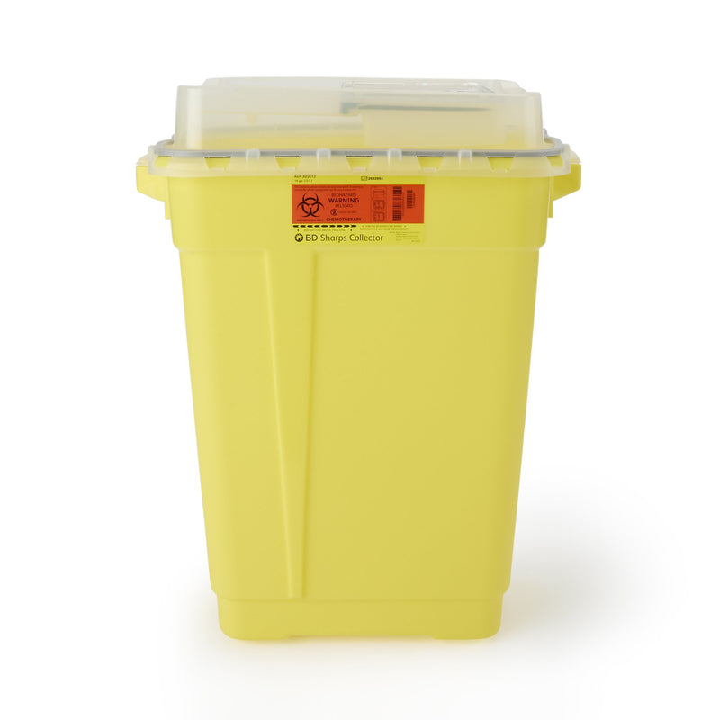 BD™ Chemotherapy Waste Container Yellow Base 26-1/4 H X 20 W X 14-3/4 D Inch Vertical Entry 19 Gallon (439871_EA) 1/EA