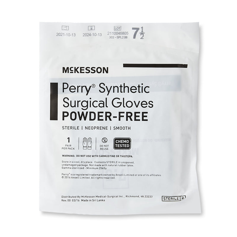 McKesson Perry® Performance Plus Surgical Glove Size 7.5 Sterile Polychloroprene Standard Cuff Length Smooth Dark Green Chemo Tested (1044739_BX) 50/BX
