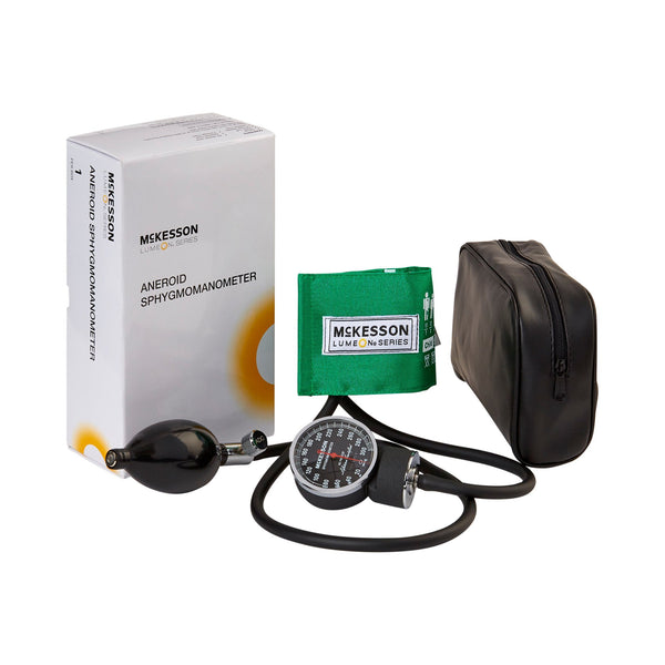 McKesson LUMEON™ Aneroid Sphygmomanometer Unit Pediatric Cuff Nylon Cuff 13 - 19.5 cm Pocket Aneroid (803189_BX) 1/BX