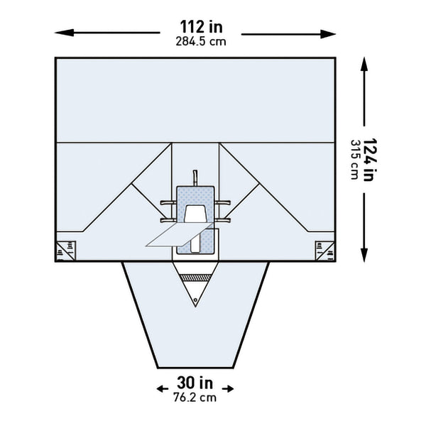 McKesson Abdominal Drape LAVH Laparotomy Drape 112 W X 30 W X 124 L Inch Sterile (1101307_PK) 1/PK